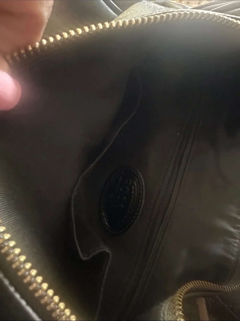Fossil Black Leather Hobo Bag with Gold Hardware